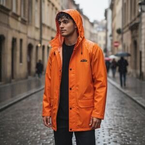 KTM Racing Pure  Rain Jacket with Hood Large Raincoat Orange 3PW210026304